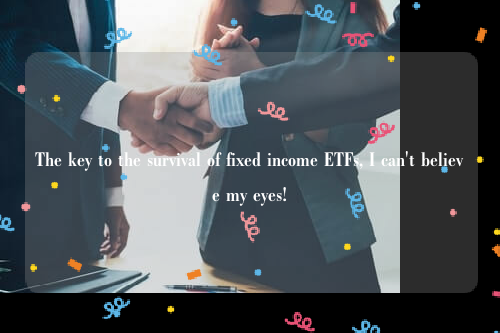 The key to the survival of fixed income ETFs, I can't believe my eyes!